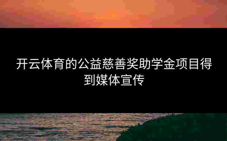 开云体育的公益慈善奖助学金项目得到媒体宣传